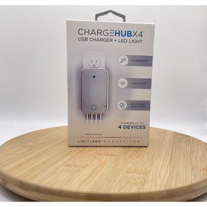 ChargeHub X4 - 4-Port USB SuperCharger & Night Light - White | MaxStrata NEW !!